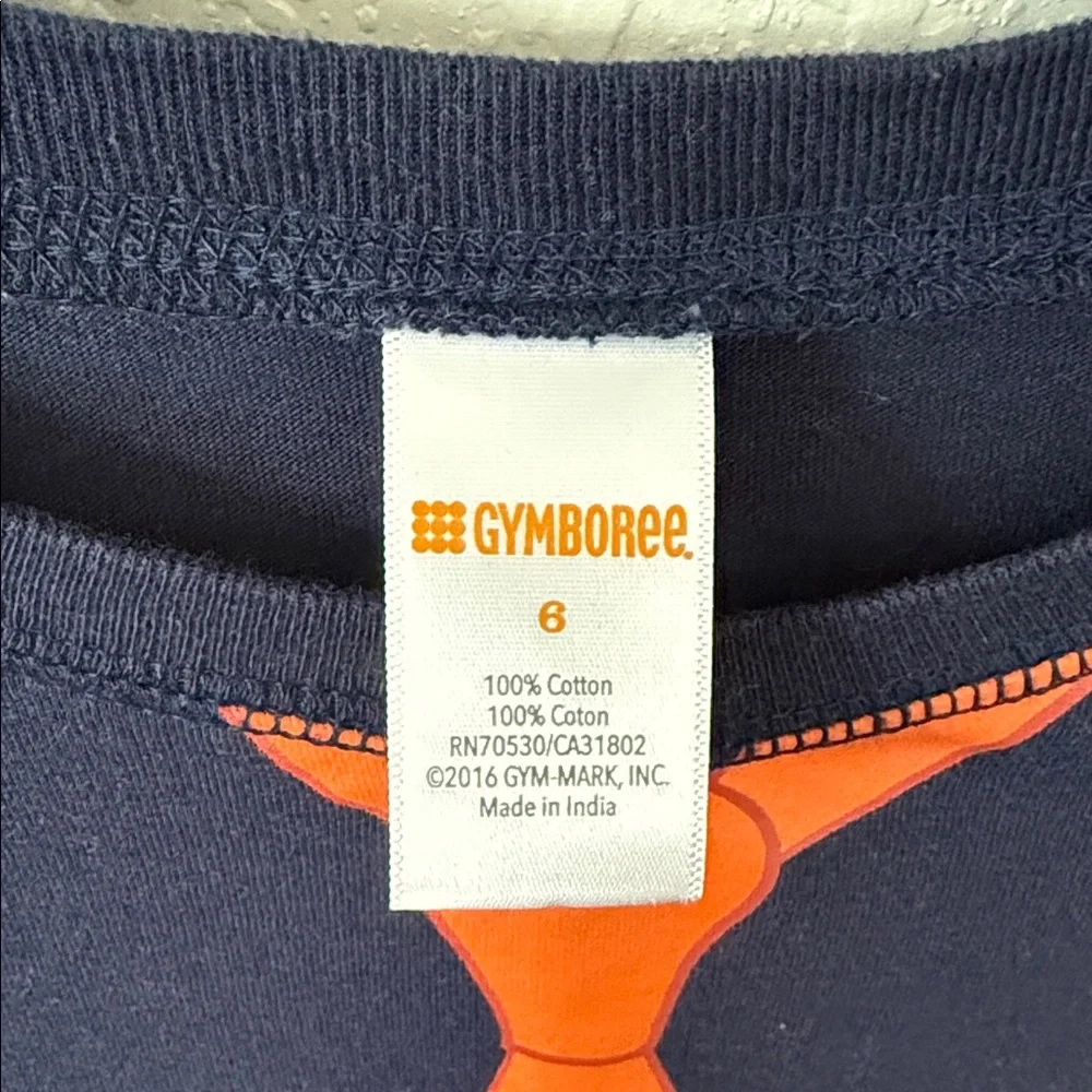 Gymboree Navy Tee with Orange Tie Design